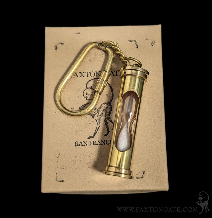 Brass Sand Timer Keychain-Keychains-Driftstone Pueblo-PaxtonGate