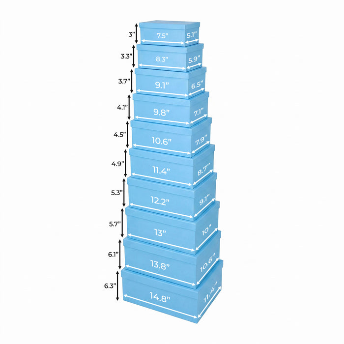 10-Piece Blue Nested Gift Box Set