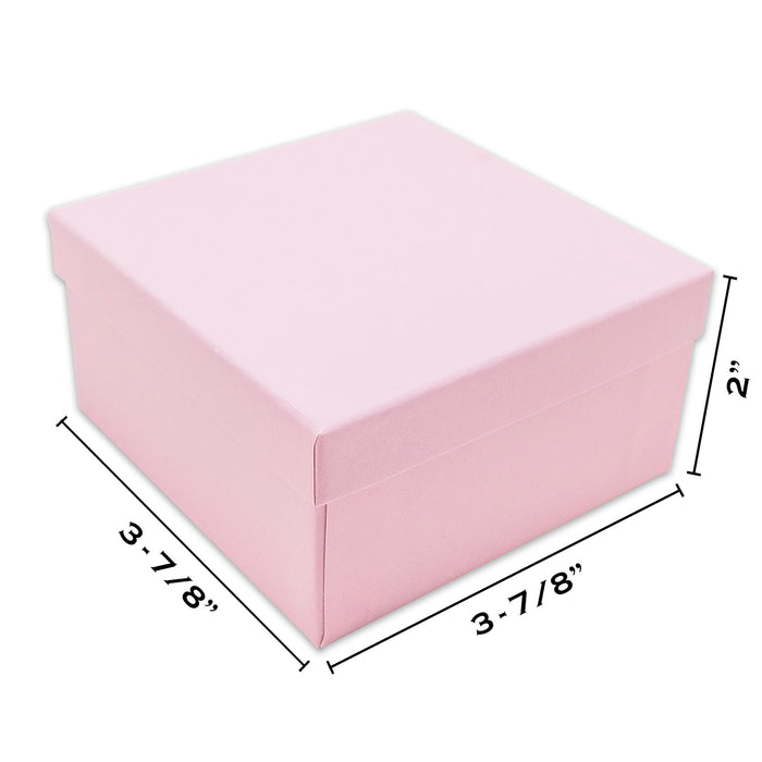 3 3/4" x 3 3/4" x 2" Pink Cotton Filled Paper Box