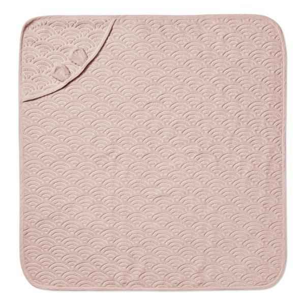 CamCam® Brisača s kapuco in ušesi GOTS Dusty Rose 80x80 Cam Cam Copenhagen