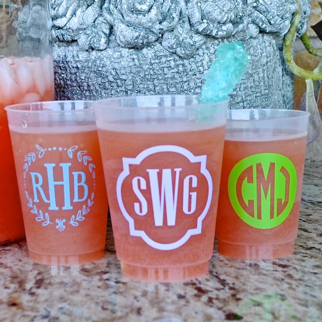 Custom Designed Initial Frosted Cups