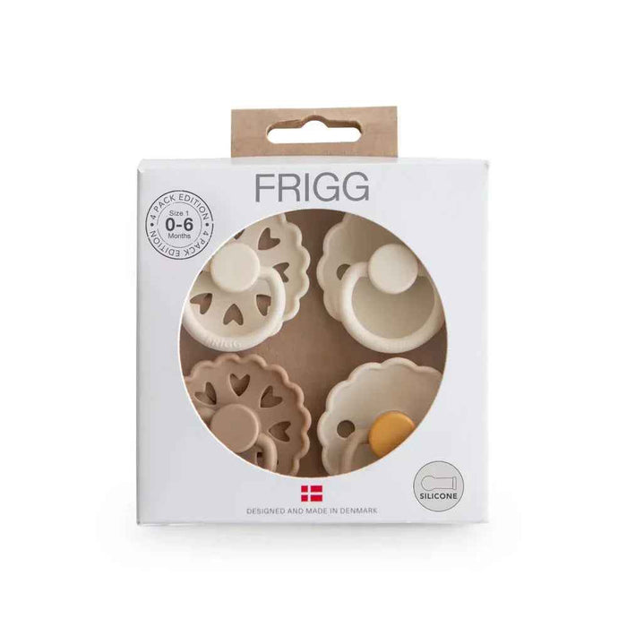 Frigg® Set 4 dudic iz silikona Snowflake Dream (0-6m) FRIGG