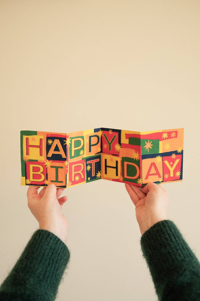 Happy Birthday Concertina Greeting Card | East End Press