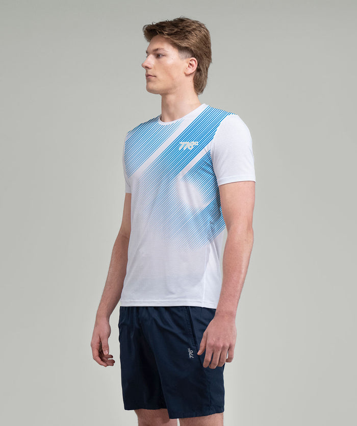 Men's 776BC Performance T-Shirt SS - White/Twizel Blue