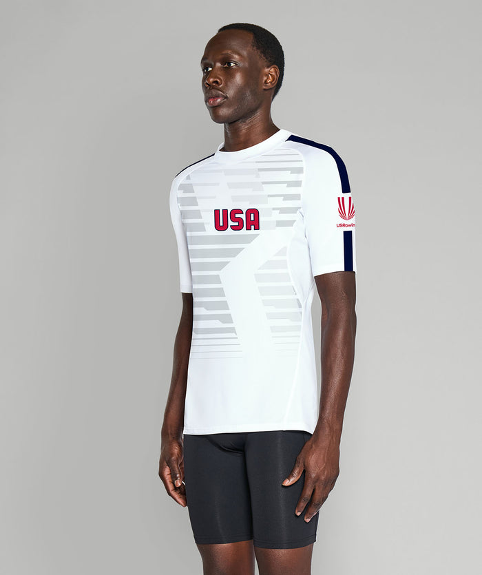 Men's 776BC X USRowing Ascent Base Layer SS - White/Grey