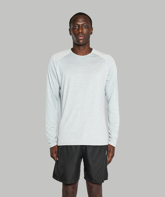 Men's Wreath Active LS T-Shirt - Gray