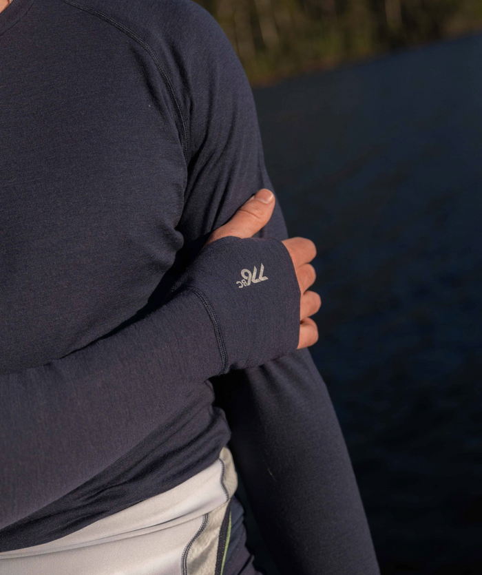 Men's Wreath Pro-Merino Crew - Navy