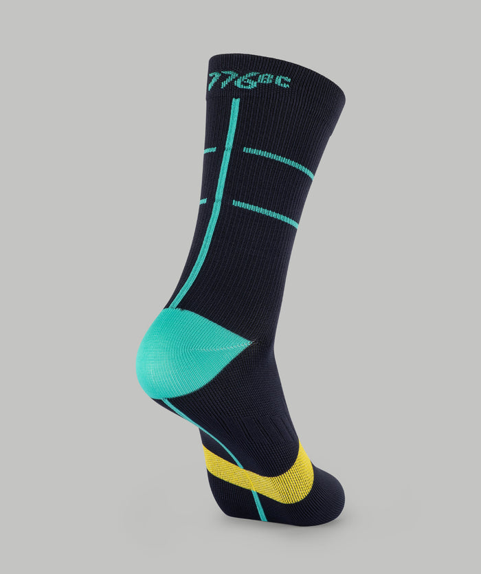 Motion Performance Socks - Navy/Arctic Green