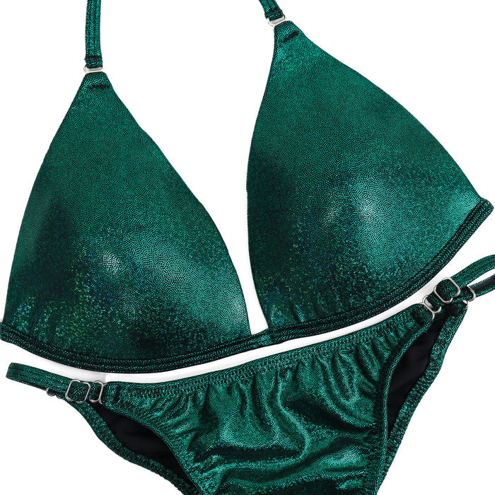 QS ST: Hologram Emerald Fit Model Suit. Medium Molded/Fit Model 2.  Angel Competition BikinisThe best NPC Competition Suits for the Bikini Division, Fit Model Division Suits, and bodybuilding suits.