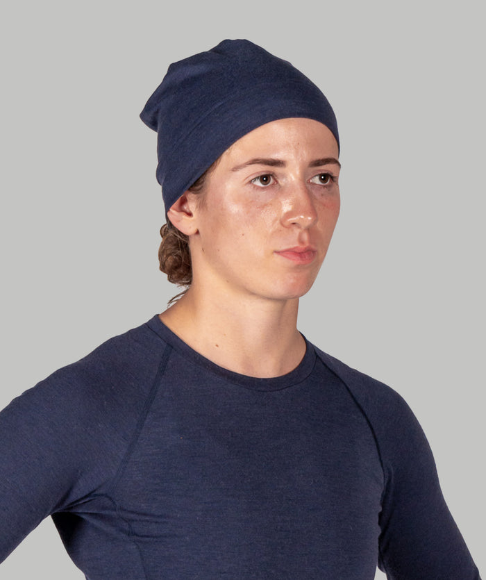 Unisex Wreath Pro-Merino Beanie - Navy