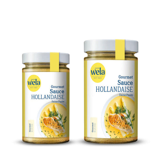 Wela Gourmet Sauce Hollandaise Feine Paste, zwei Gläser in verschiedenen Größen