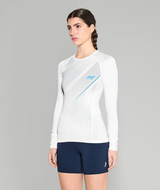Women's 776BC Base Layer LS - White/Twizel Blue