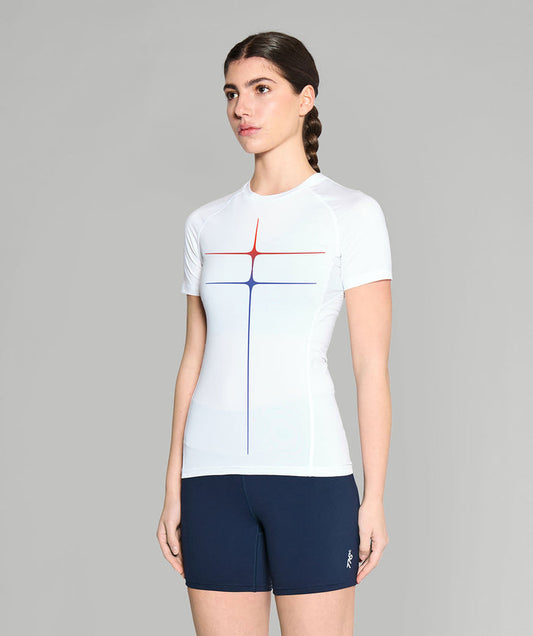 Women's 776BC Vivid Motion Base Layer SS - White/Lavender/Vermilion