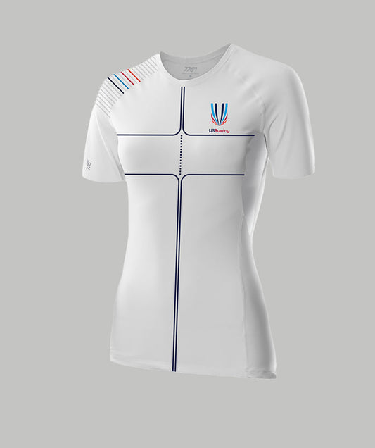Women's 776BC X USRowing Base Layer SS 03 - White