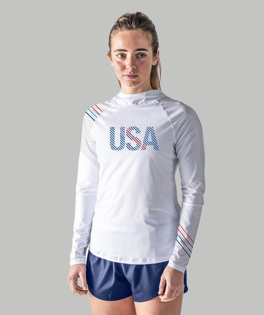 Women's 776BC X USRowing Sun Hoodie LS 03 - White