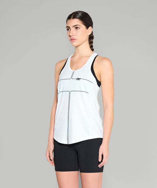 Women's Motion Performance Tank - White/Black