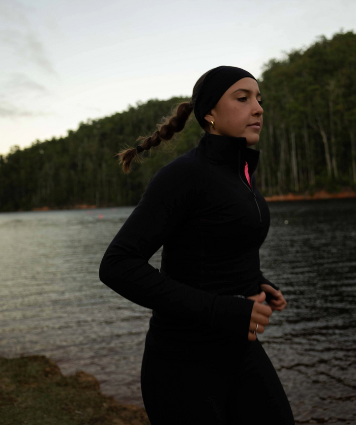 Women's Wreath Pro-Merino 1/4 Zip - Black