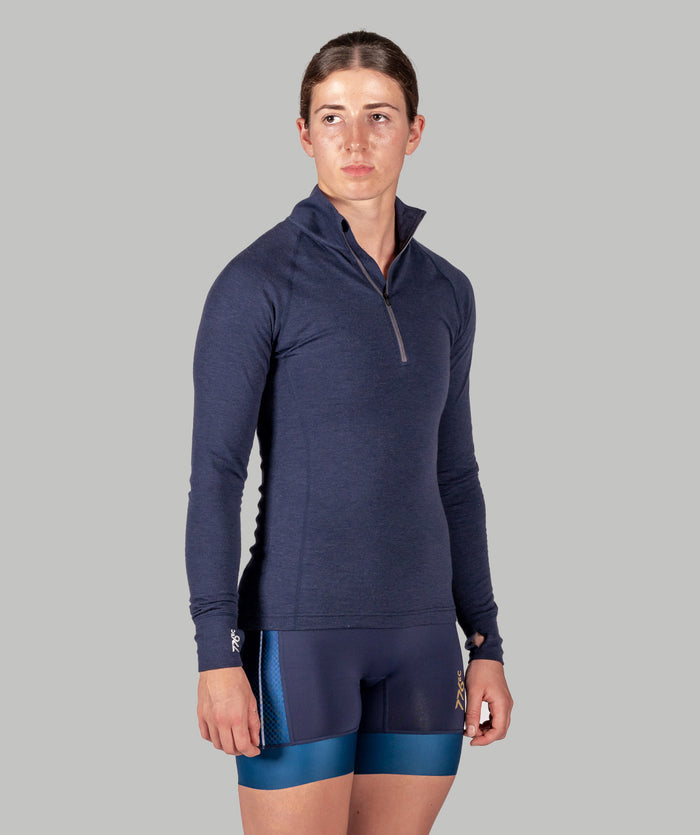 Women's Wreath Pro-Merino 1/4 Zip - Navy