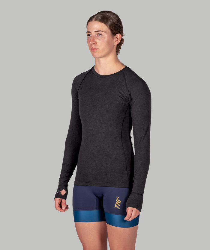 Women's Wreath Pro-Merino Crew - Black