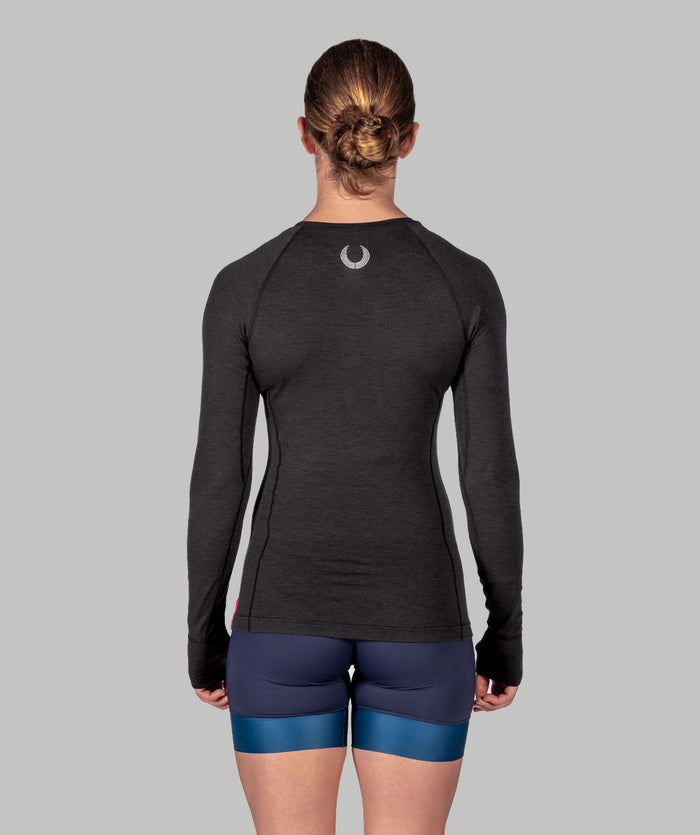 Women's Wreath Pro-Merino Crew - Black