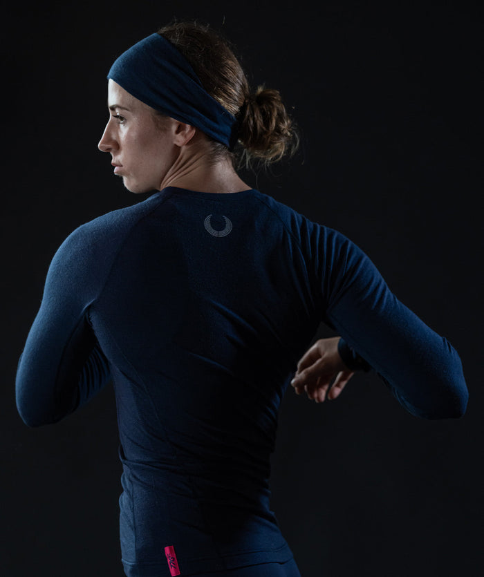 Women's Wreath Pro-Merino Crew - Navy