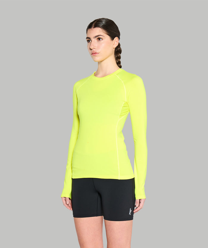 Women's Wreath Winter Base Layer LS - Neon Yellow